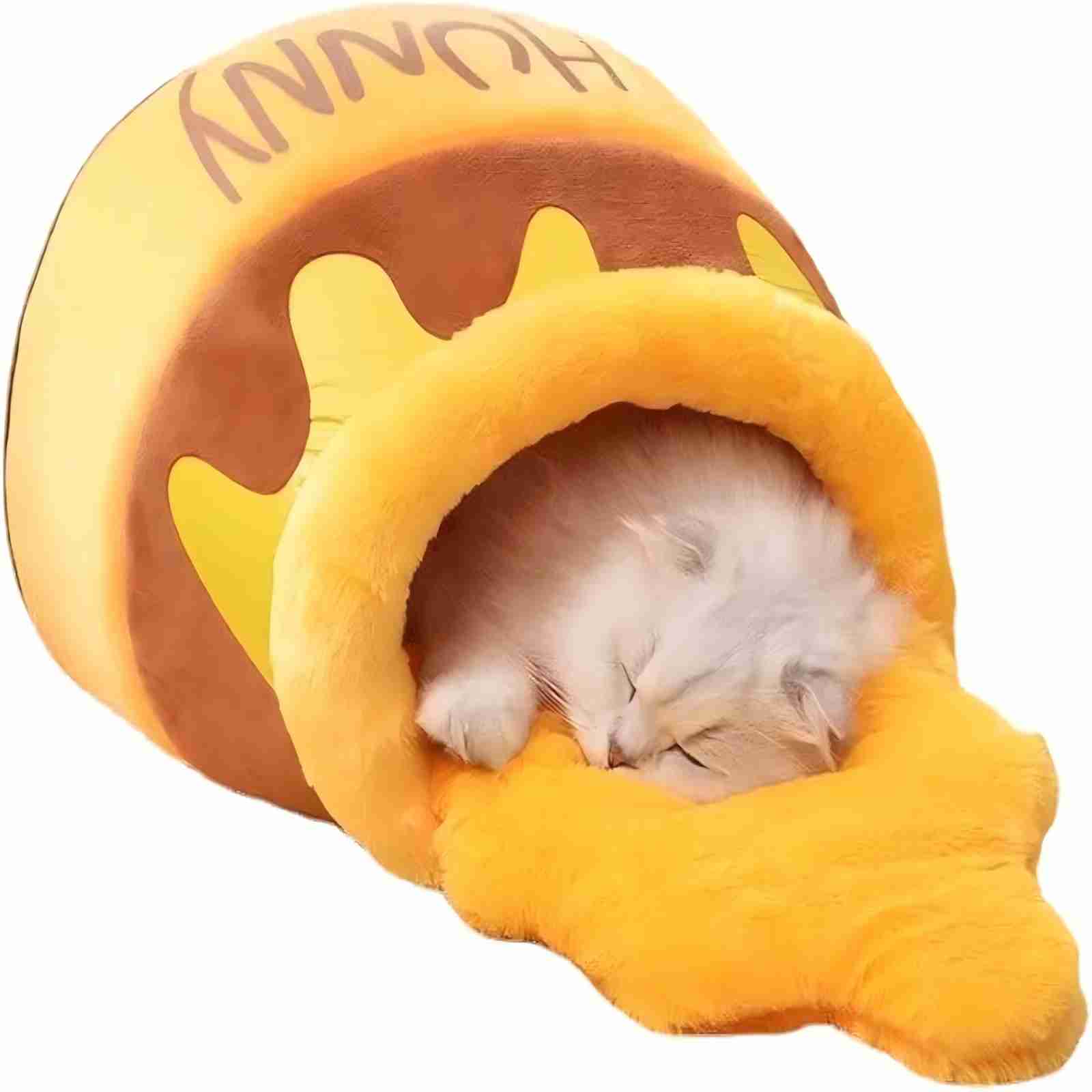 Honey Pot Cat Bed - Comfortable Memory Foam Pet Furniture with Removable Cushion - Stylish and Washable Cat Bed for Small Cats and Breeds
