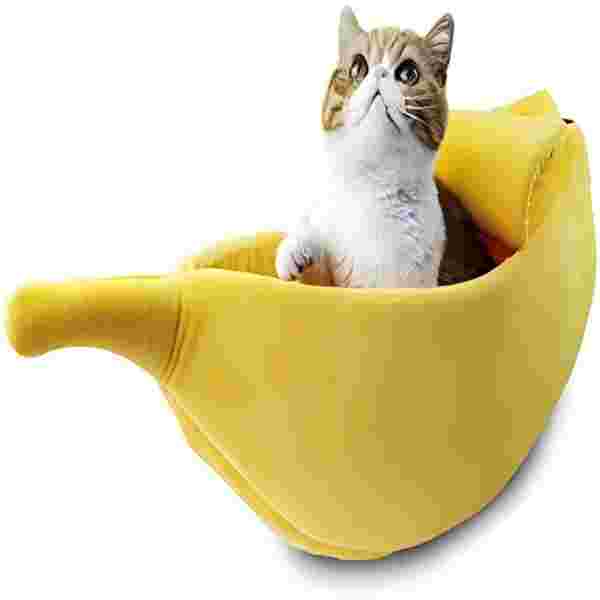 Yellow banana cute plush Cat litter - Give the cat sweet comfort orchard