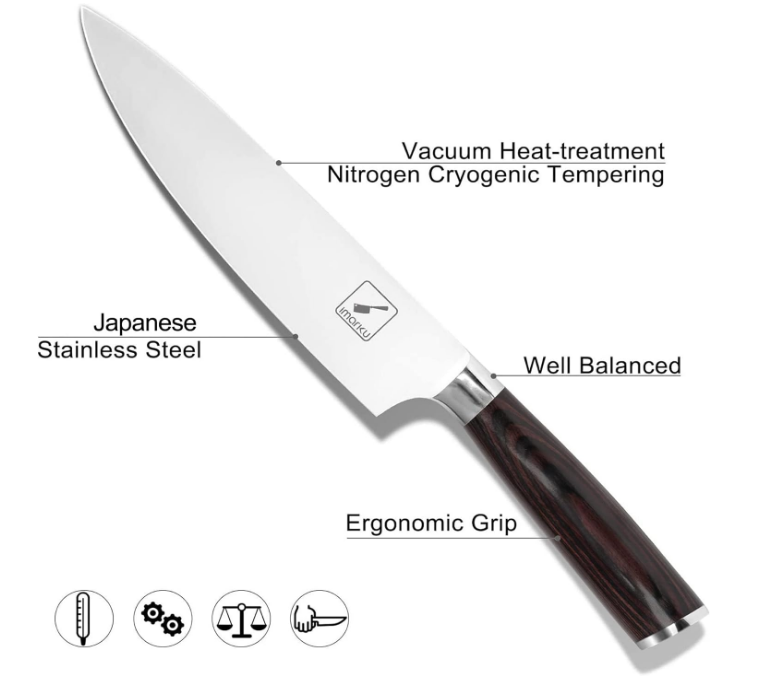 Japanese Chef Knife - Sharp Kitchen Knife 8 Inch Chef's Knives HC Steel Paring Knife, Unique Gifts for Men and Women, Gifts for Mom or Dad, Kitchen Gadgets with Premium Gift Box