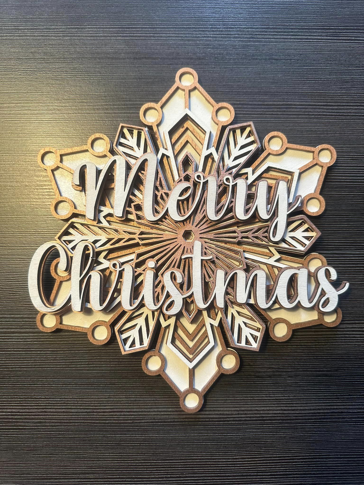 3D Weihnachtsdekoration Weiß / Rosa Gold 02