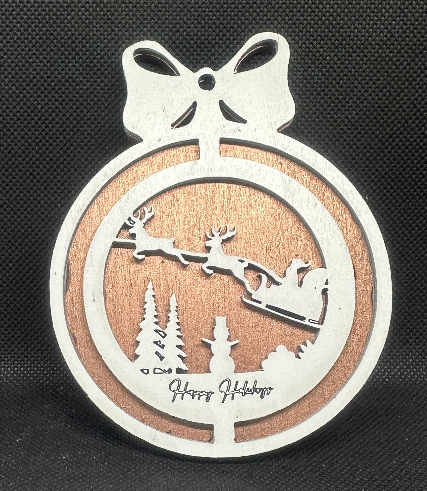 Weihnachtskugel Weiß /Rosa Gold