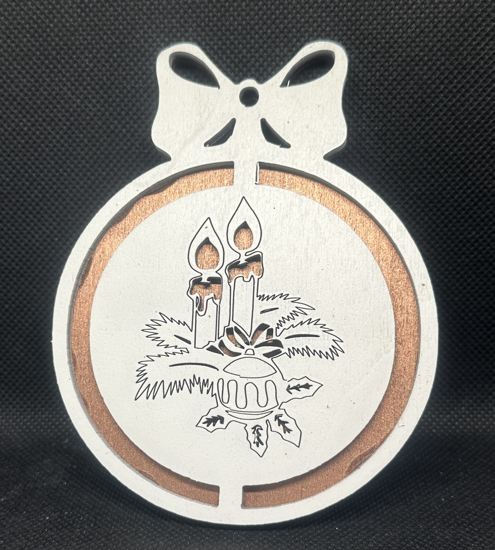 Weihnachtskugel Weiß /Rosa Gold