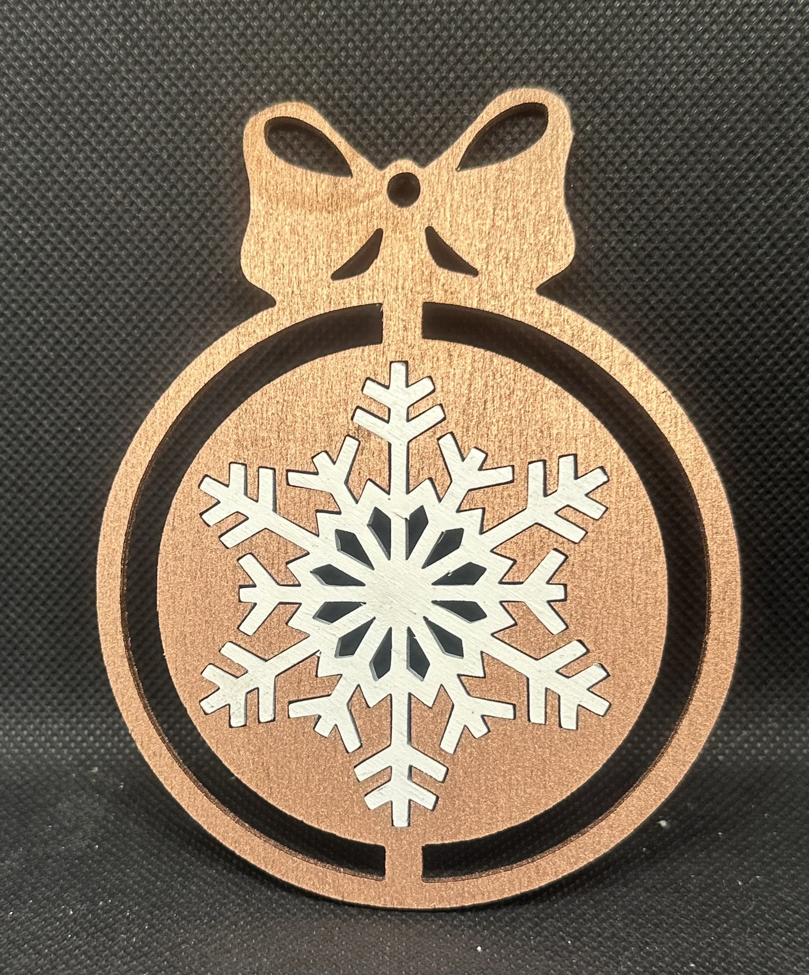 Weihnachtskugel Weiß /Rosa Gold