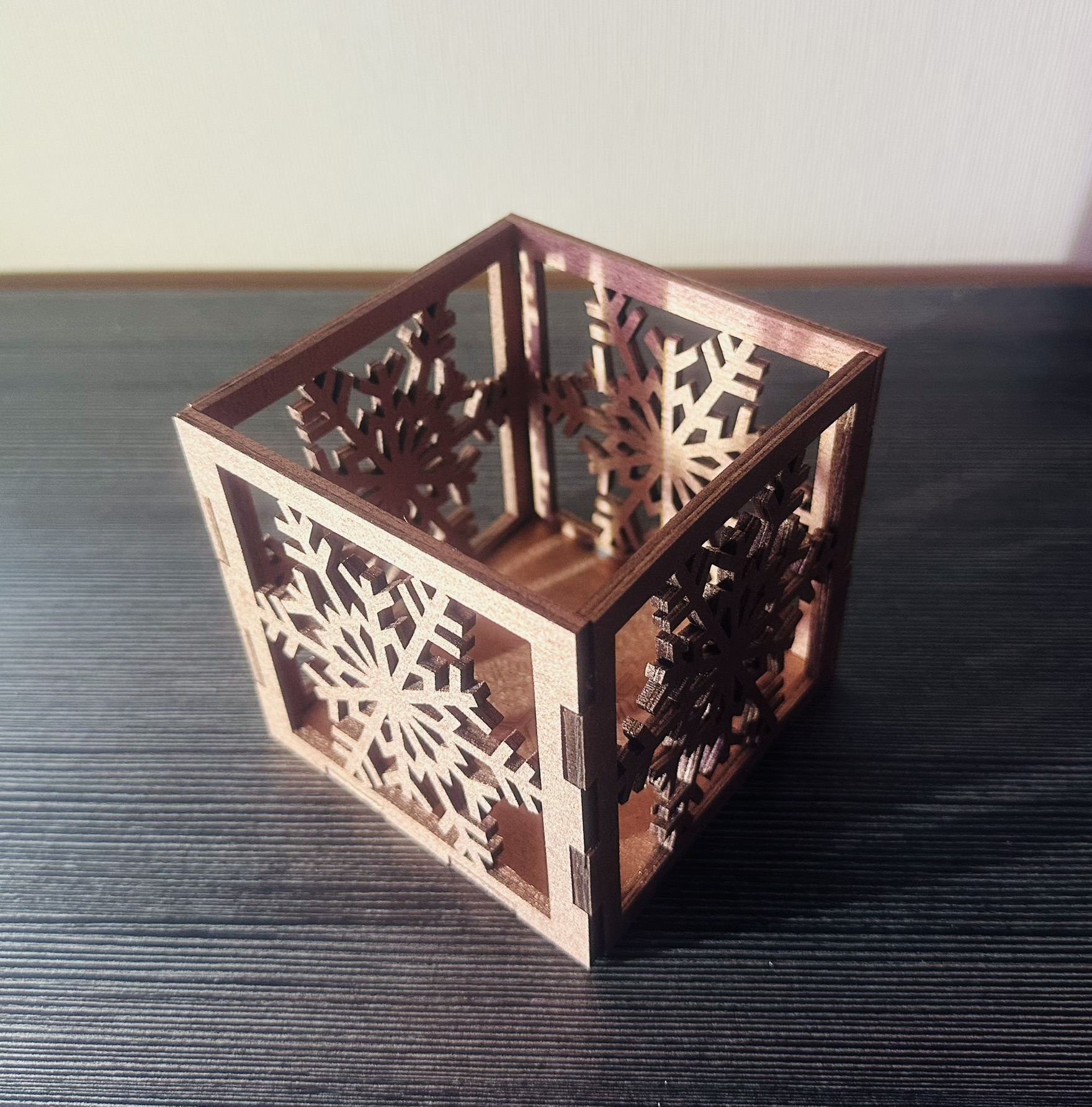 Rosa Gold Schneeflocken Kerzenhalter