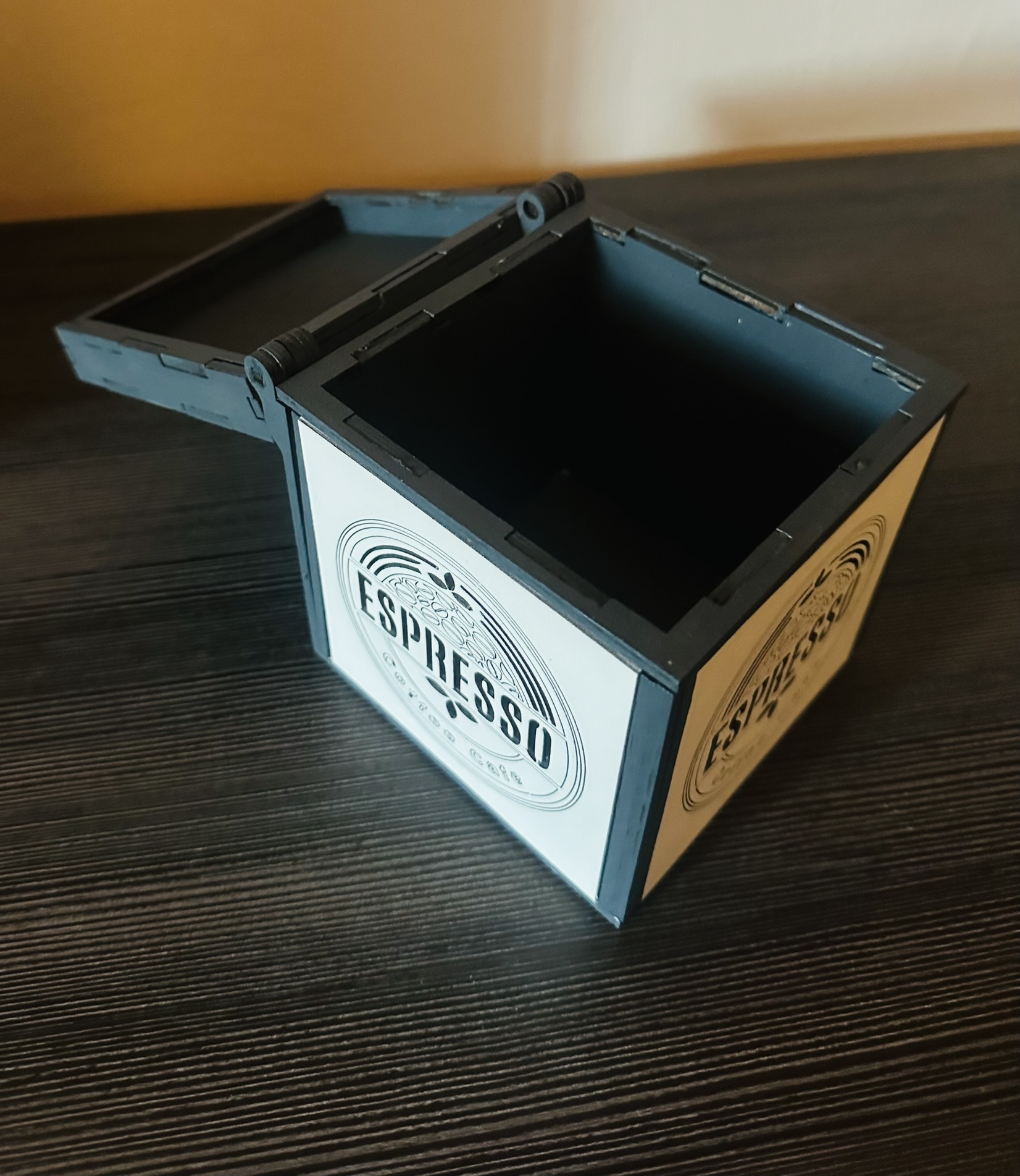 Espresso box Grau / Weiß