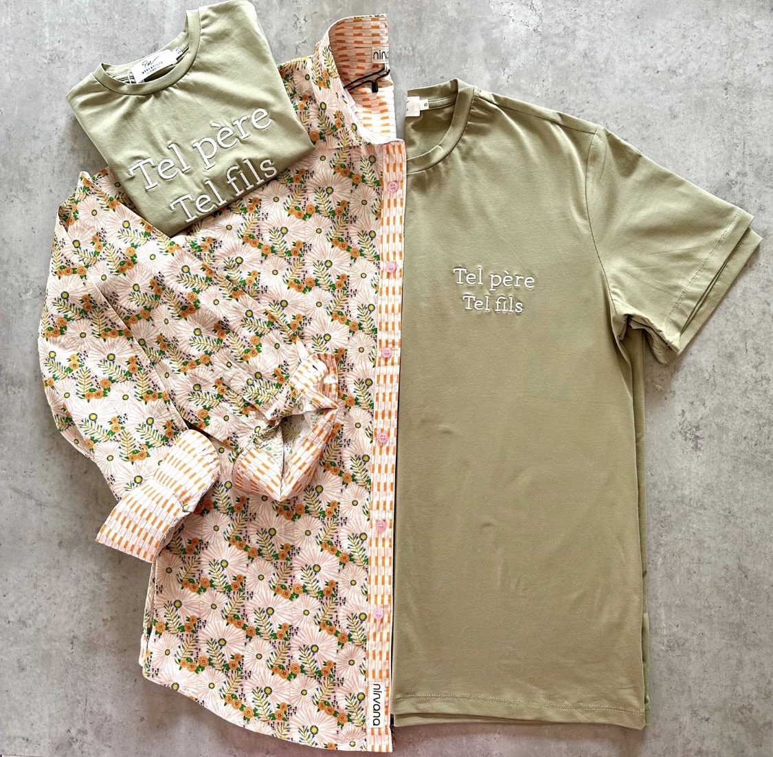 T-shirt enfant «Tel père tel fils » kaki