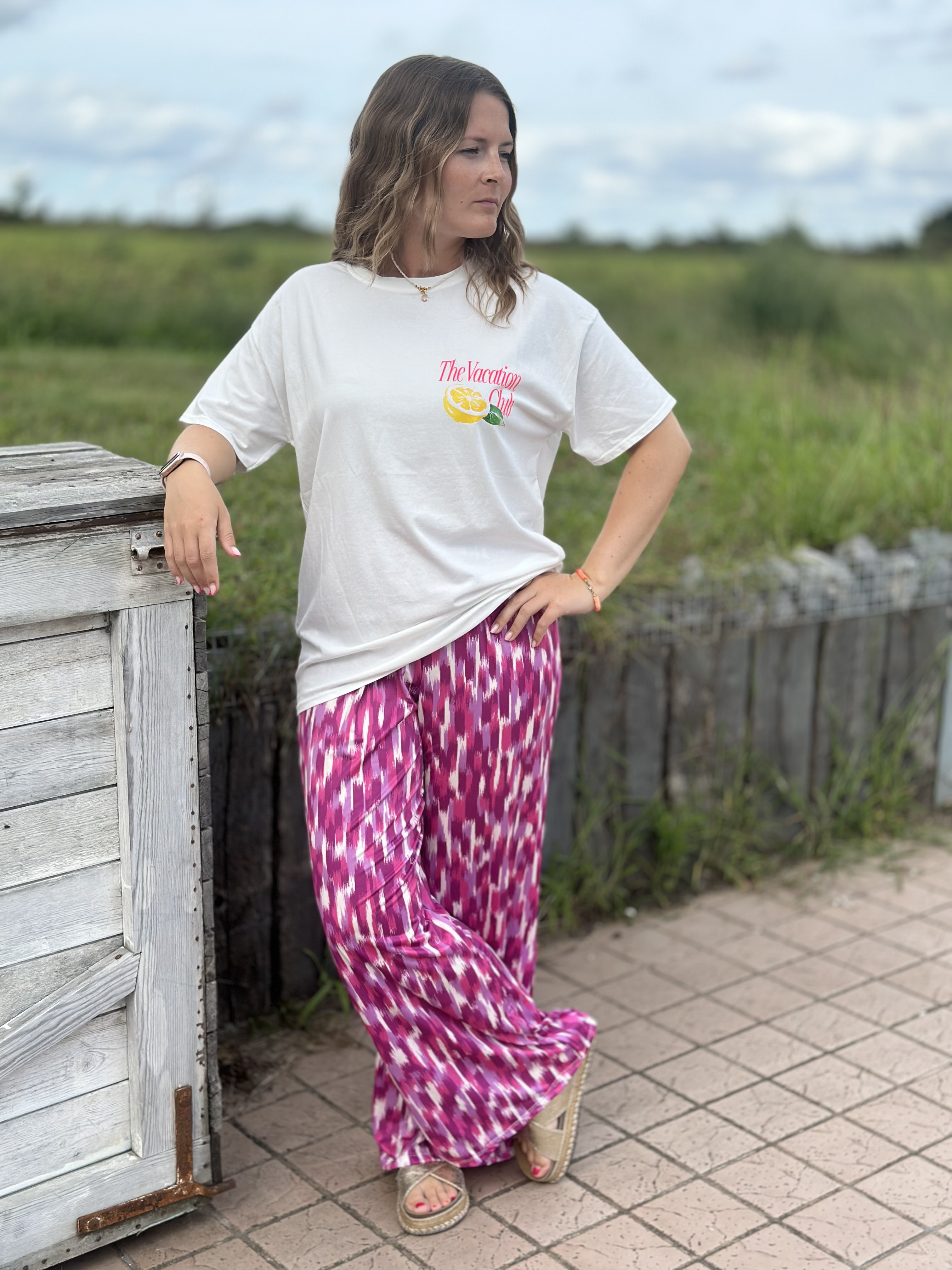 T-shirt The Vacation Club blanc