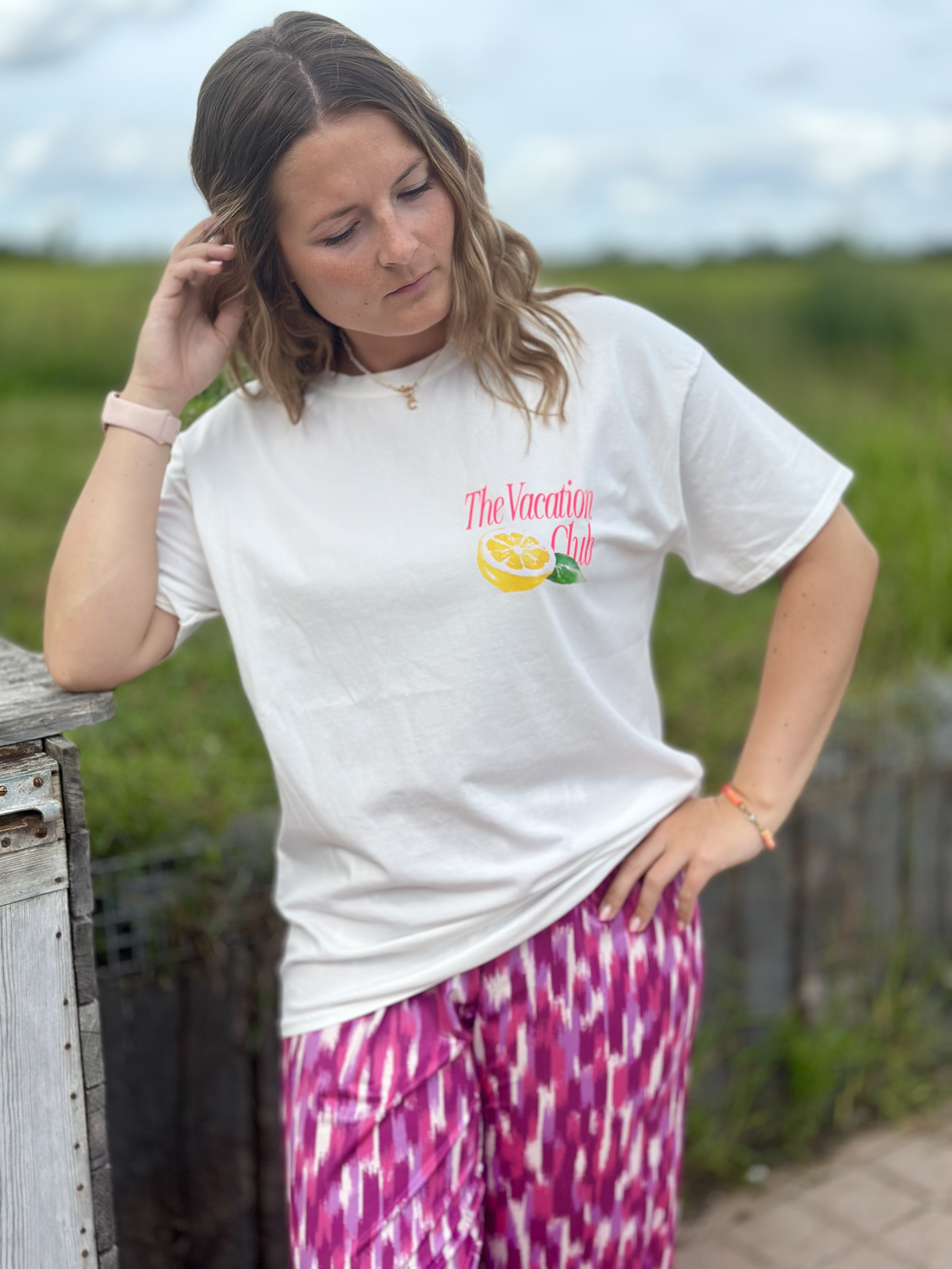 T-shirt The Vacation Club blanc