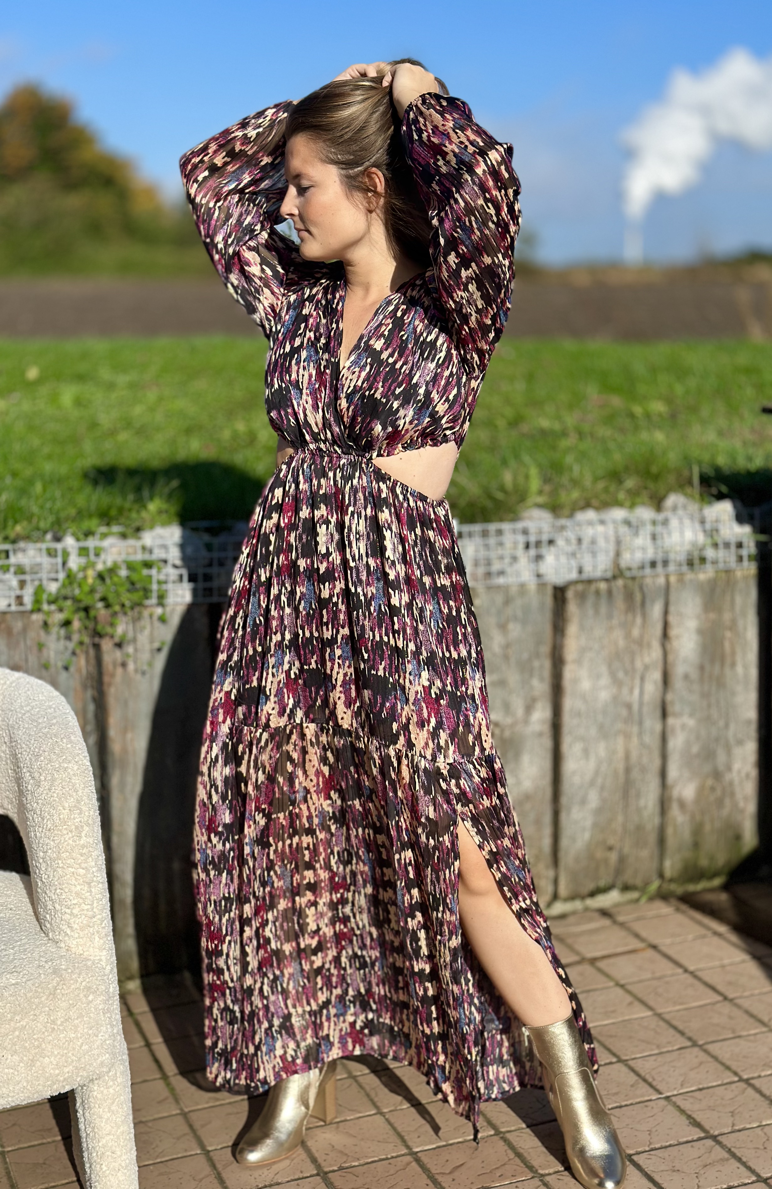 Robe chic motif violet