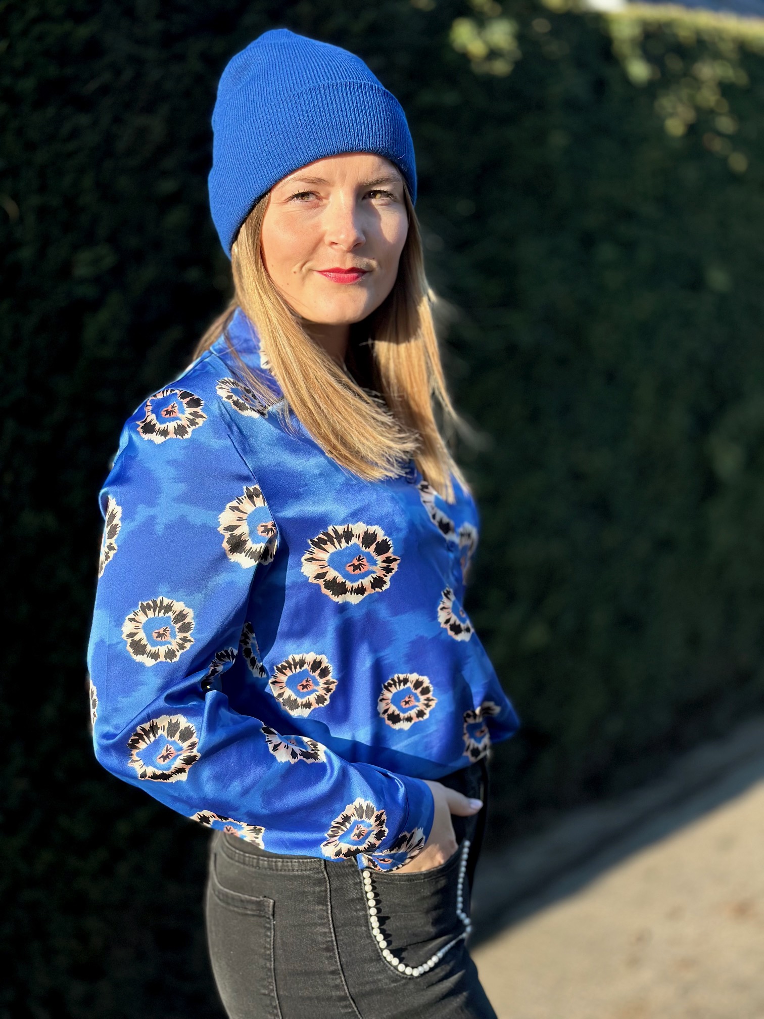 Chemise en satin imprimée