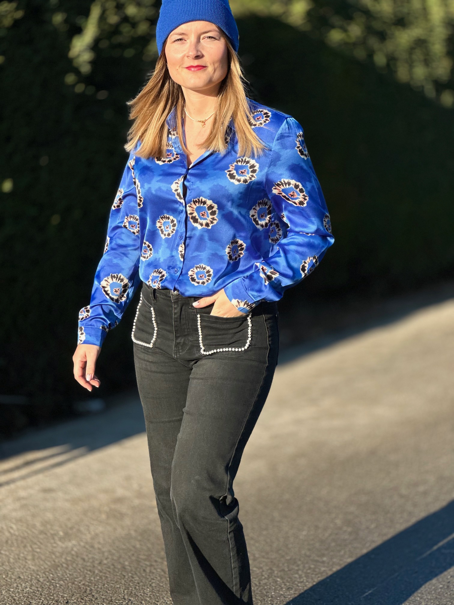 Chemise en satin imprimée