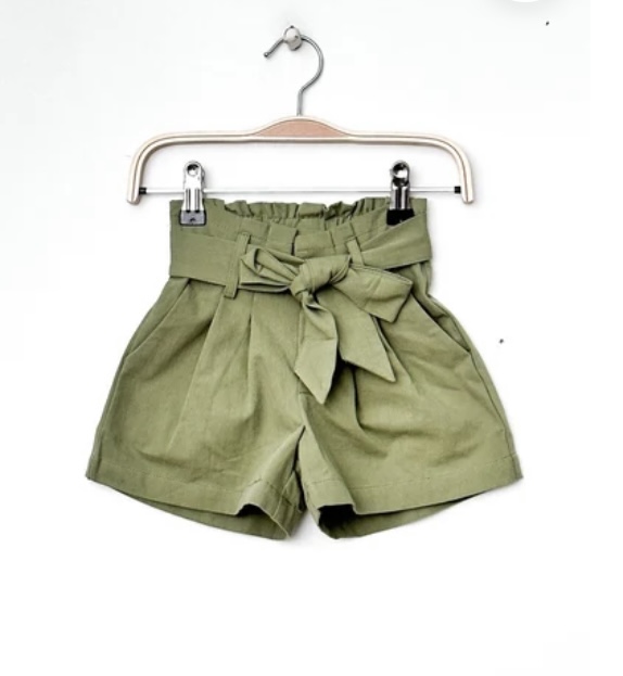 Short en Lin Vert