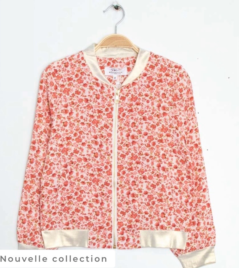 Bomber fleuri finition dorée