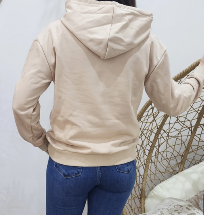 Sweat à capuche beige adulte