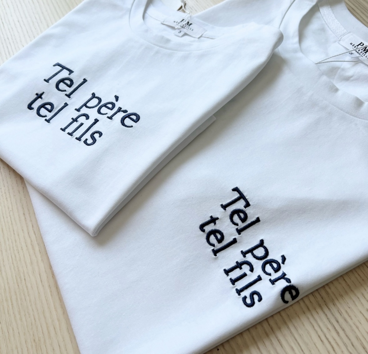 T-shirt blanc 'Tel père tel fils'