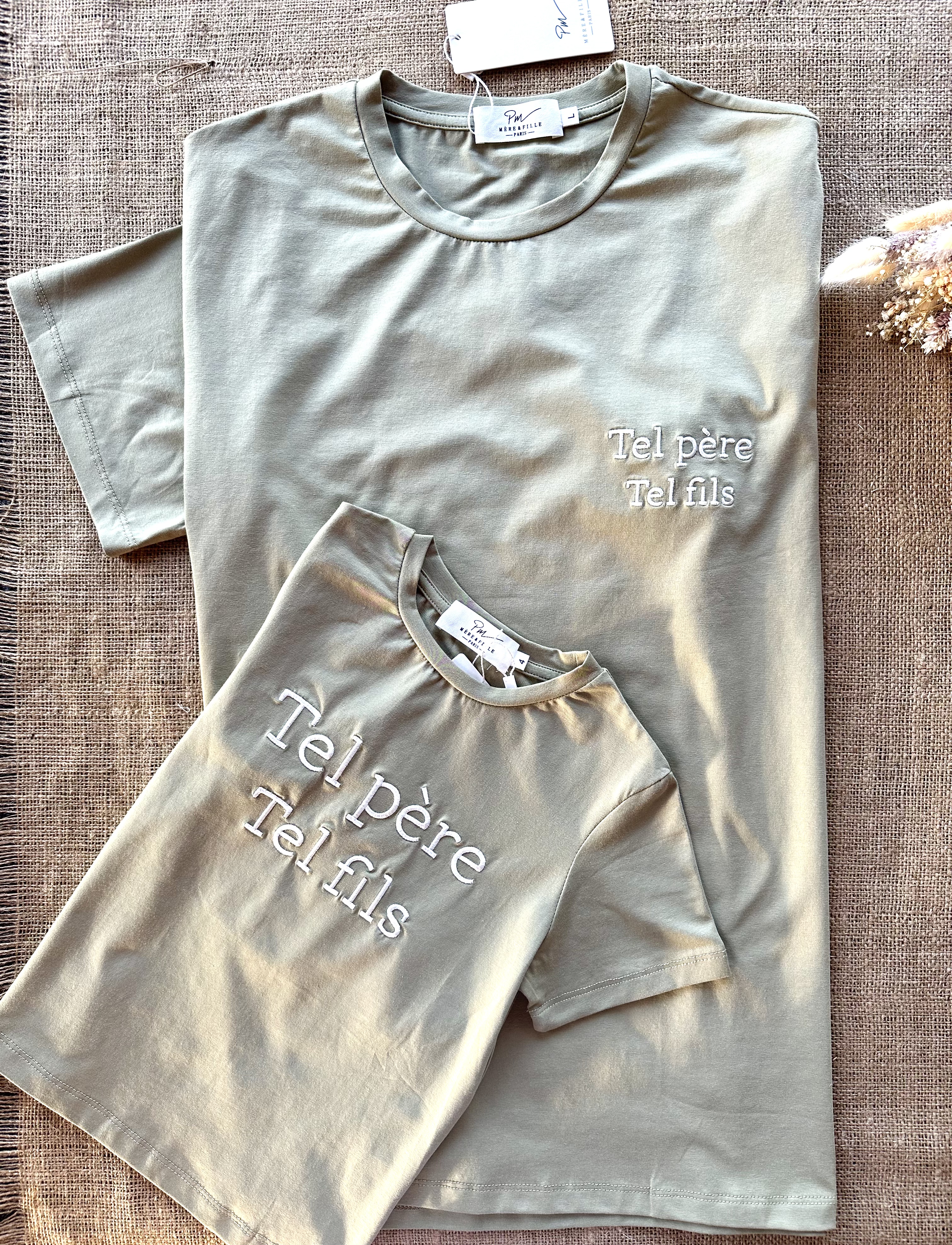 T-shirt enfant «Tel père tel fils » kaki