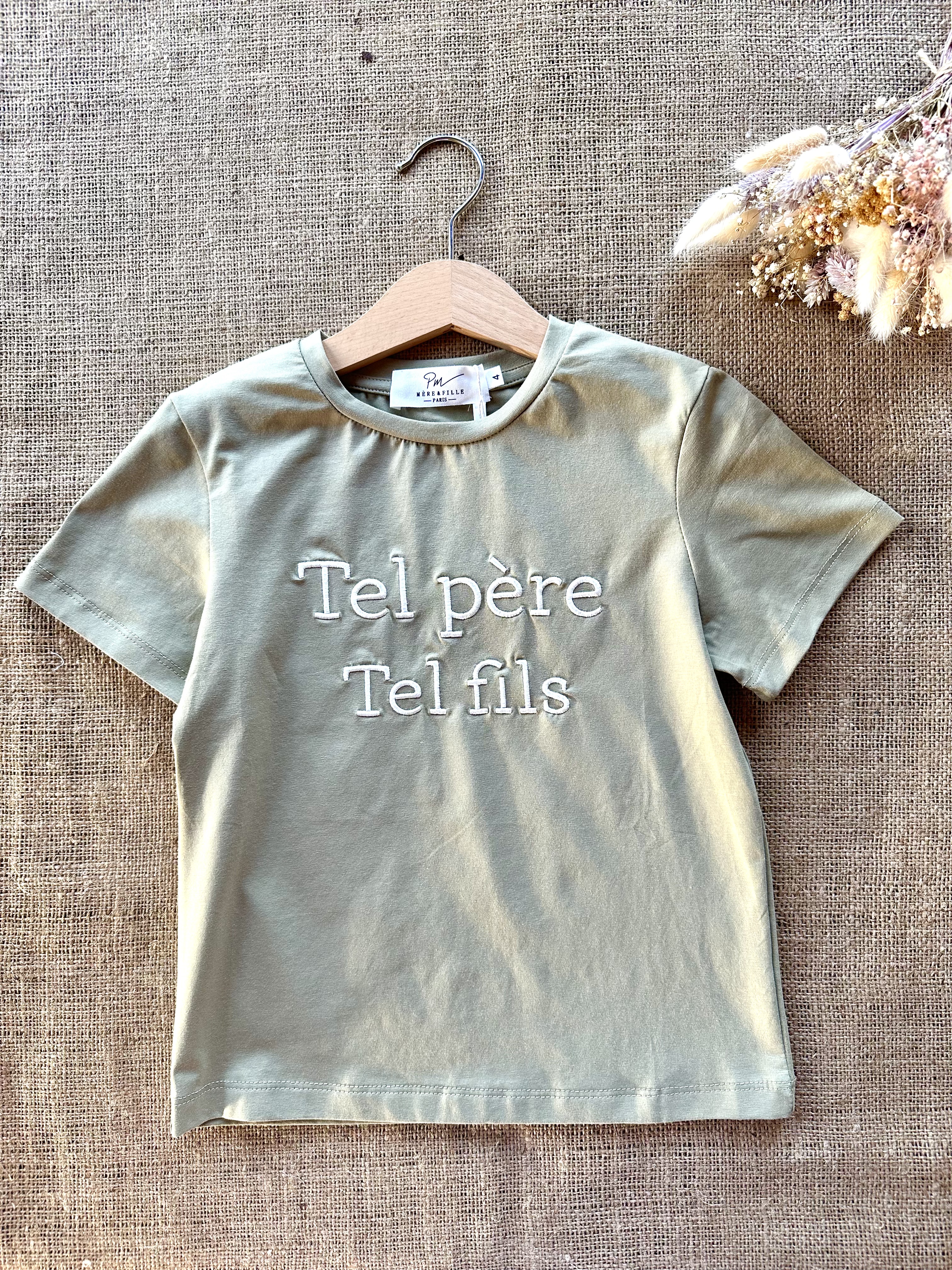 T-shirt enfant «Tel père tel fils » kaki
