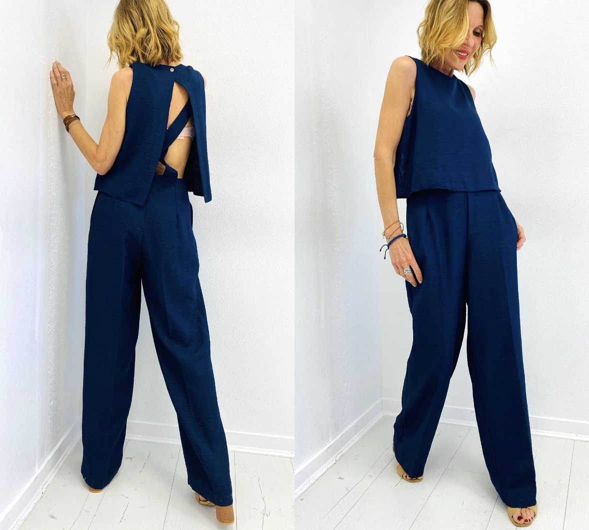 Combinaison élégante bleu marine