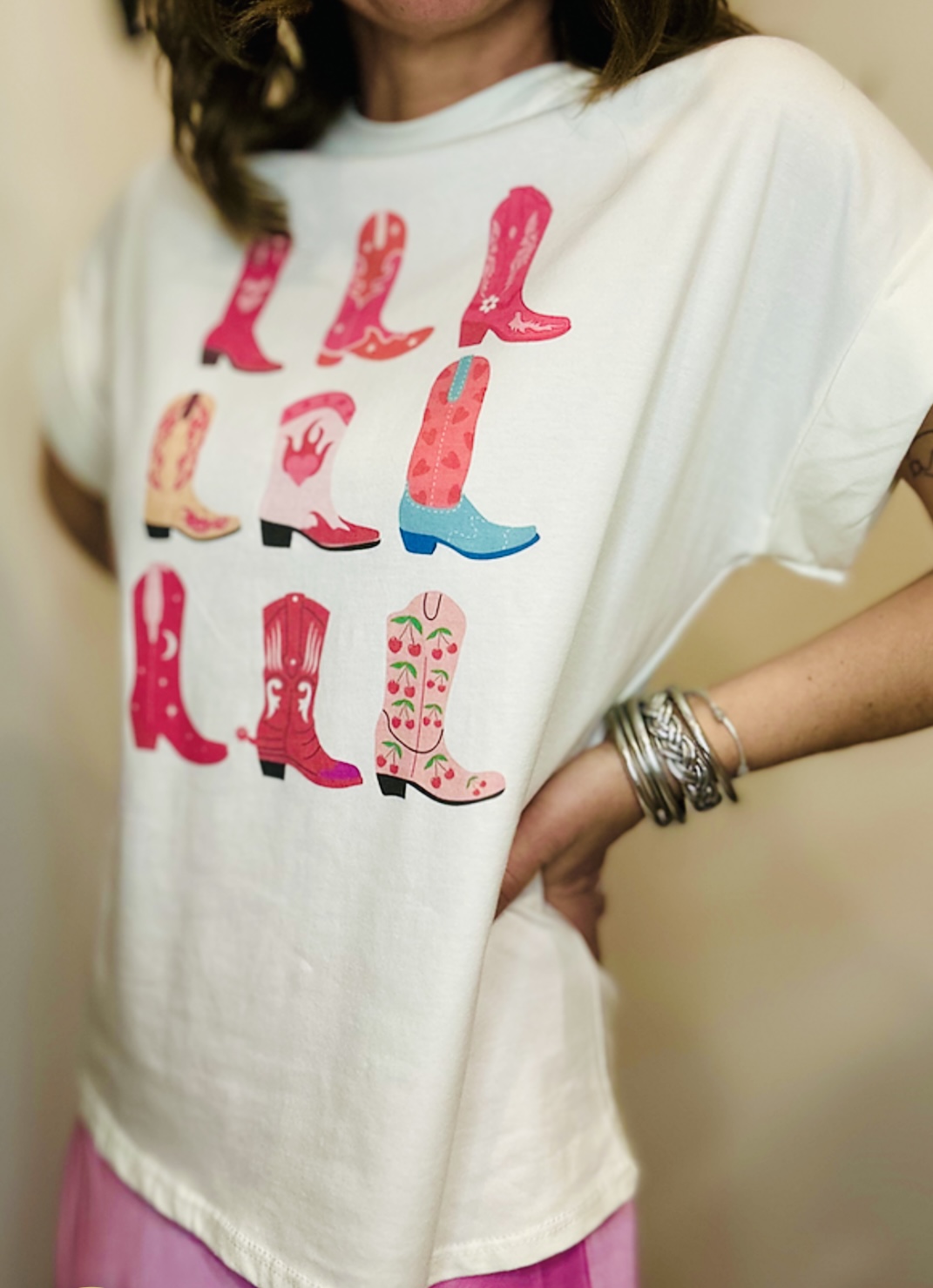 T-shirt imprimé de bottes