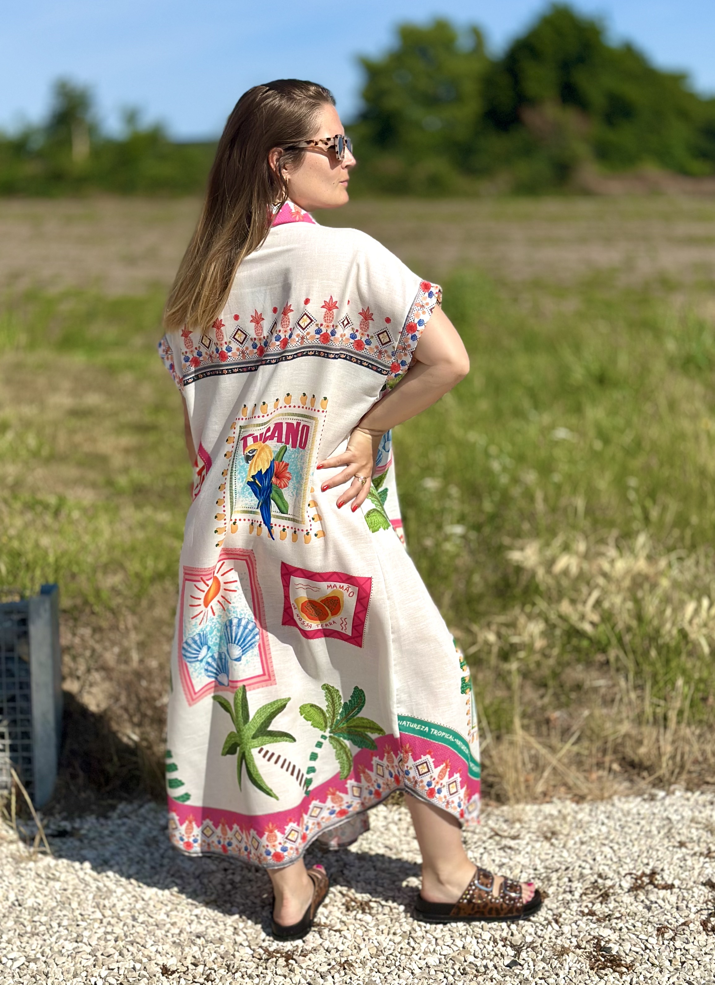 Robe chemise d'été colorée