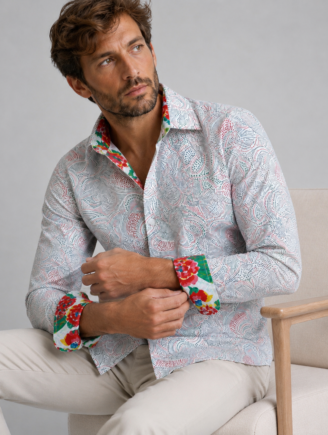 Chemise à motifs Paisley, slim fit