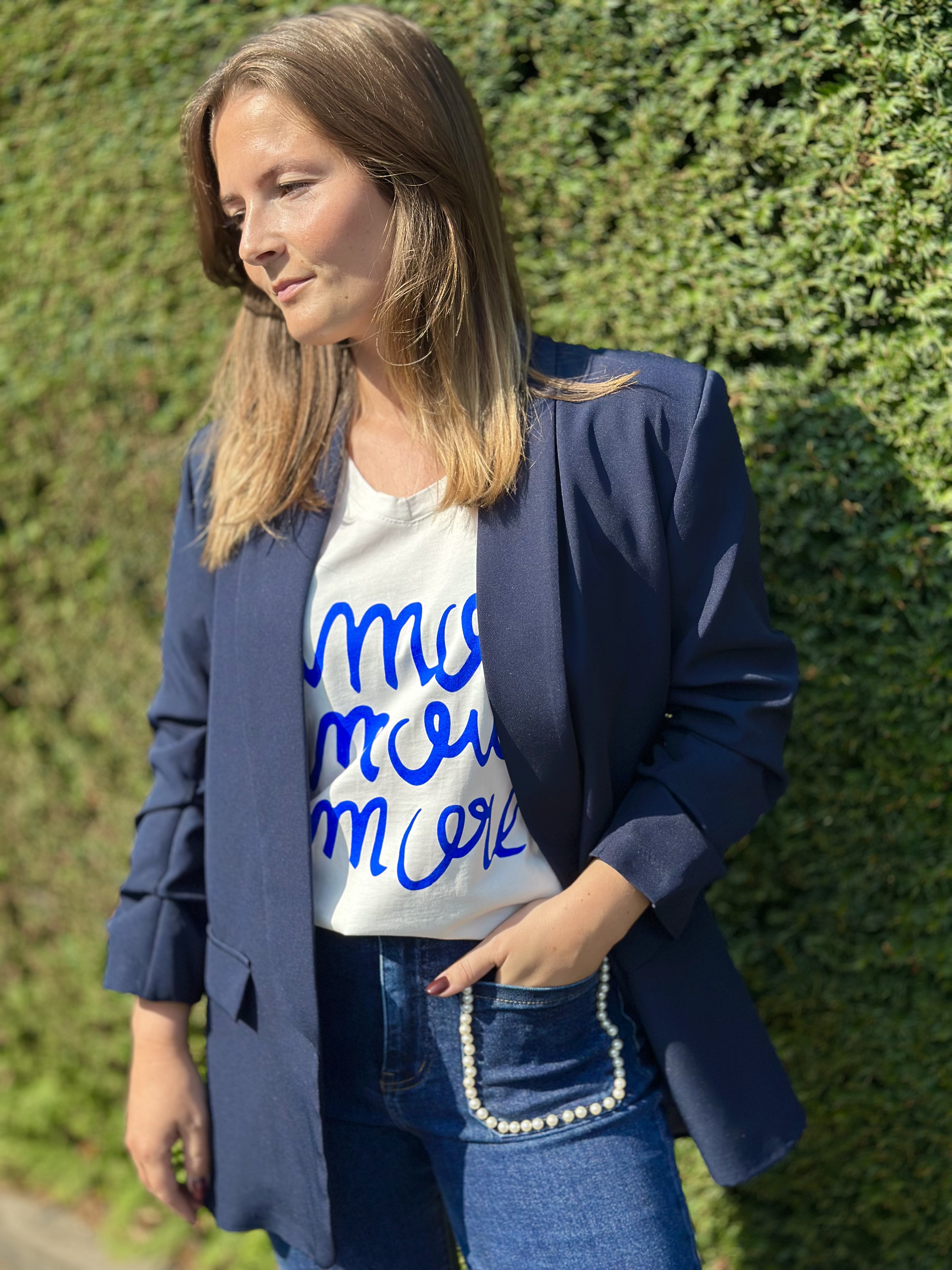 Jean bleu perlé