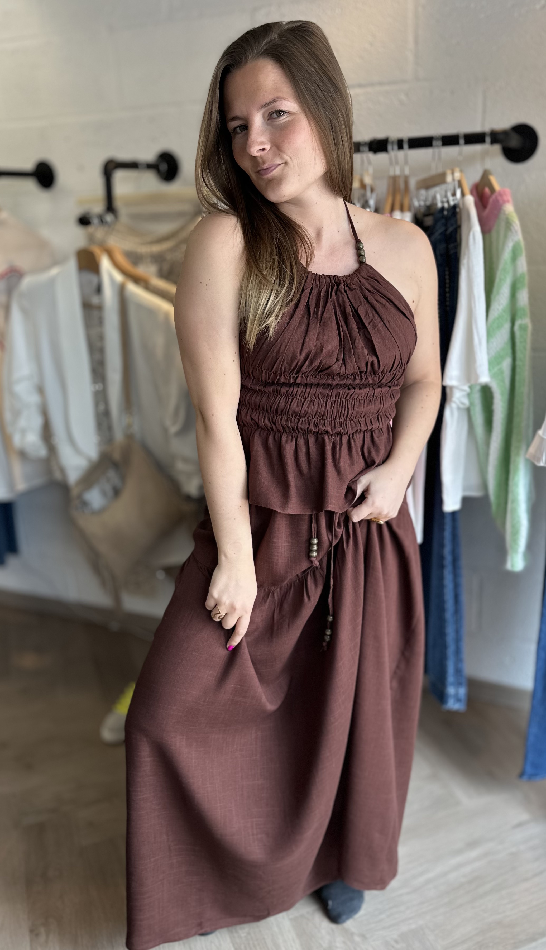 Jupe choco en lin mélangé