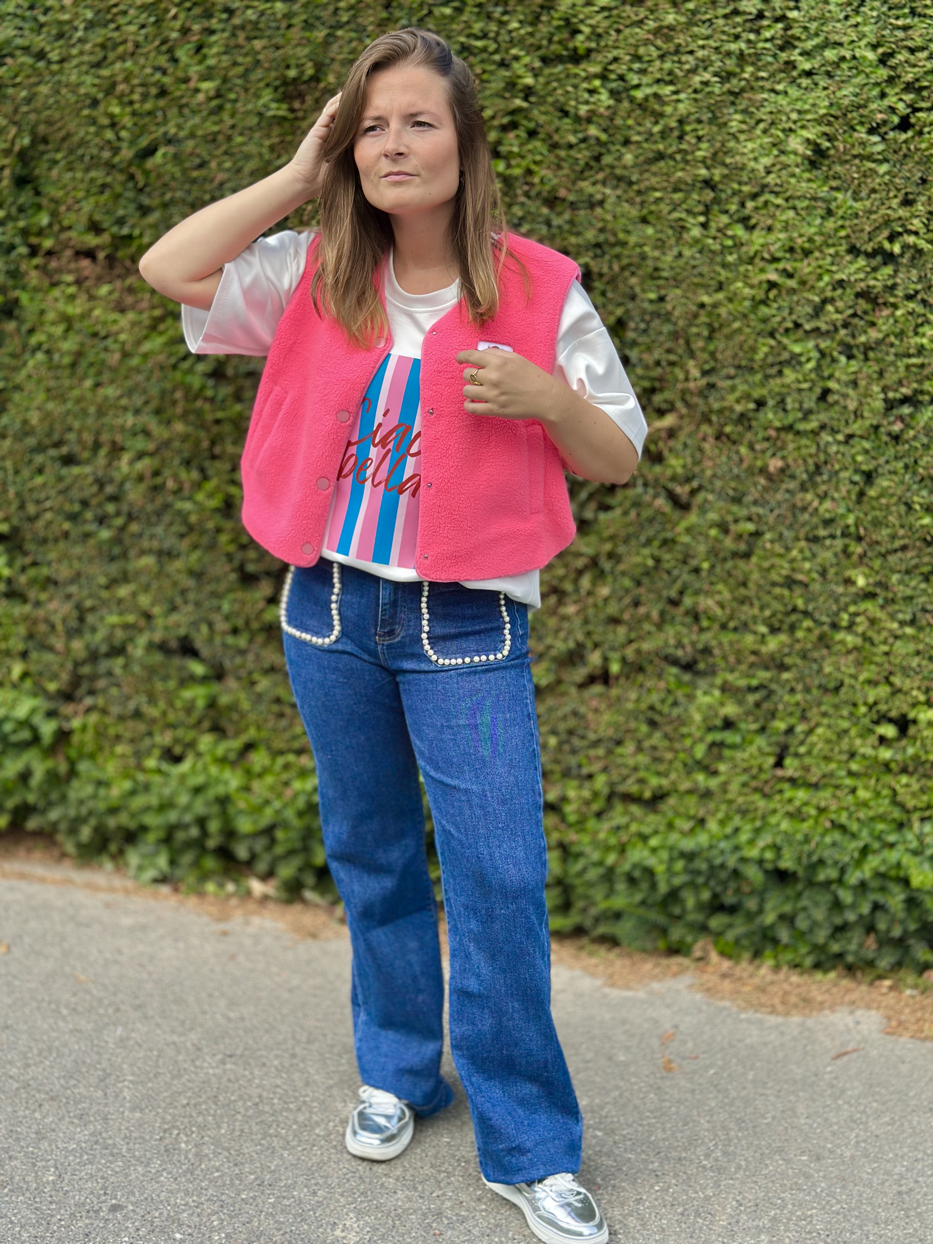 Gilet rose en polaire