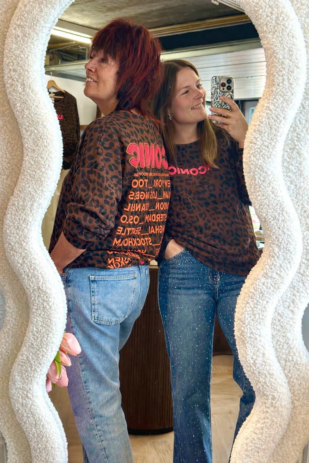 Sweat léopard "Iconic" fluo