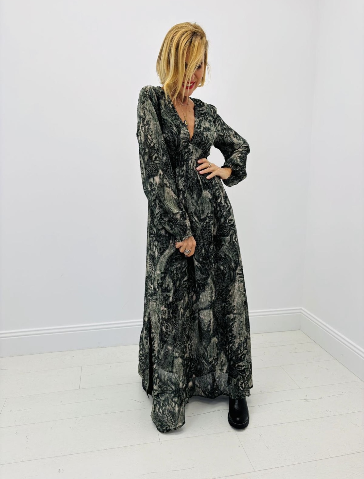 Robe longue imprimée