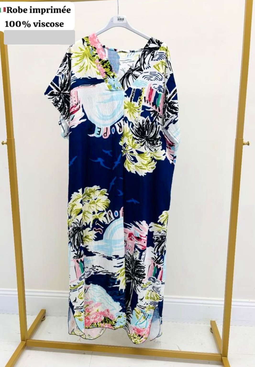 Robe longue imprimée tropicale GT