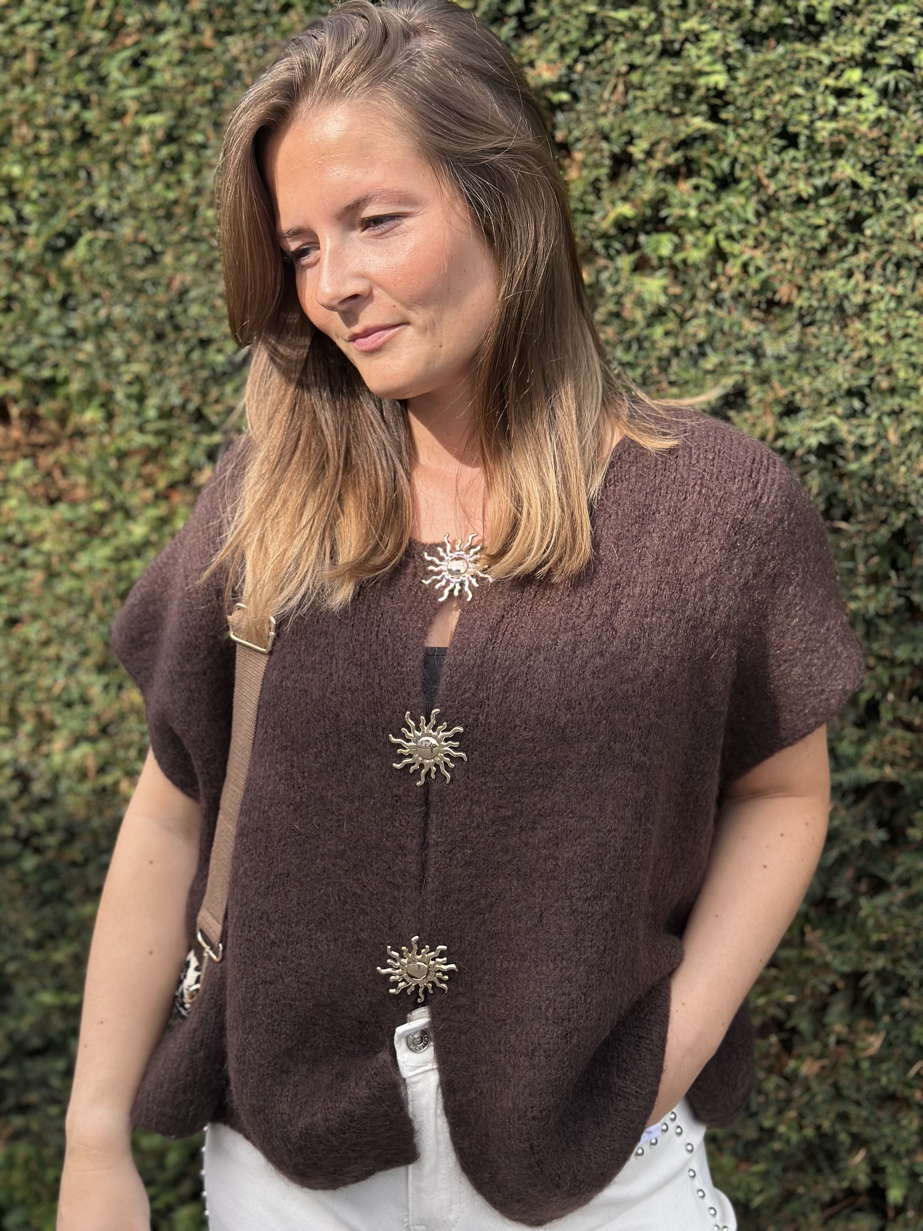 Gilet bijoux marron, Farfalla