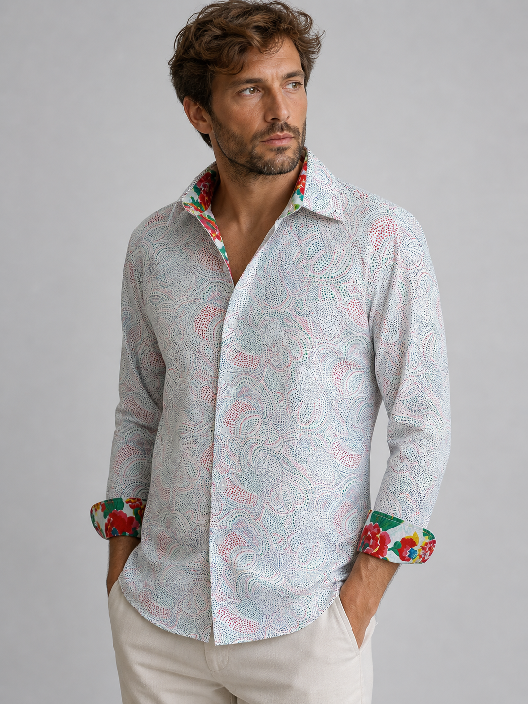 Chemise à motifs Paisley, slim fit