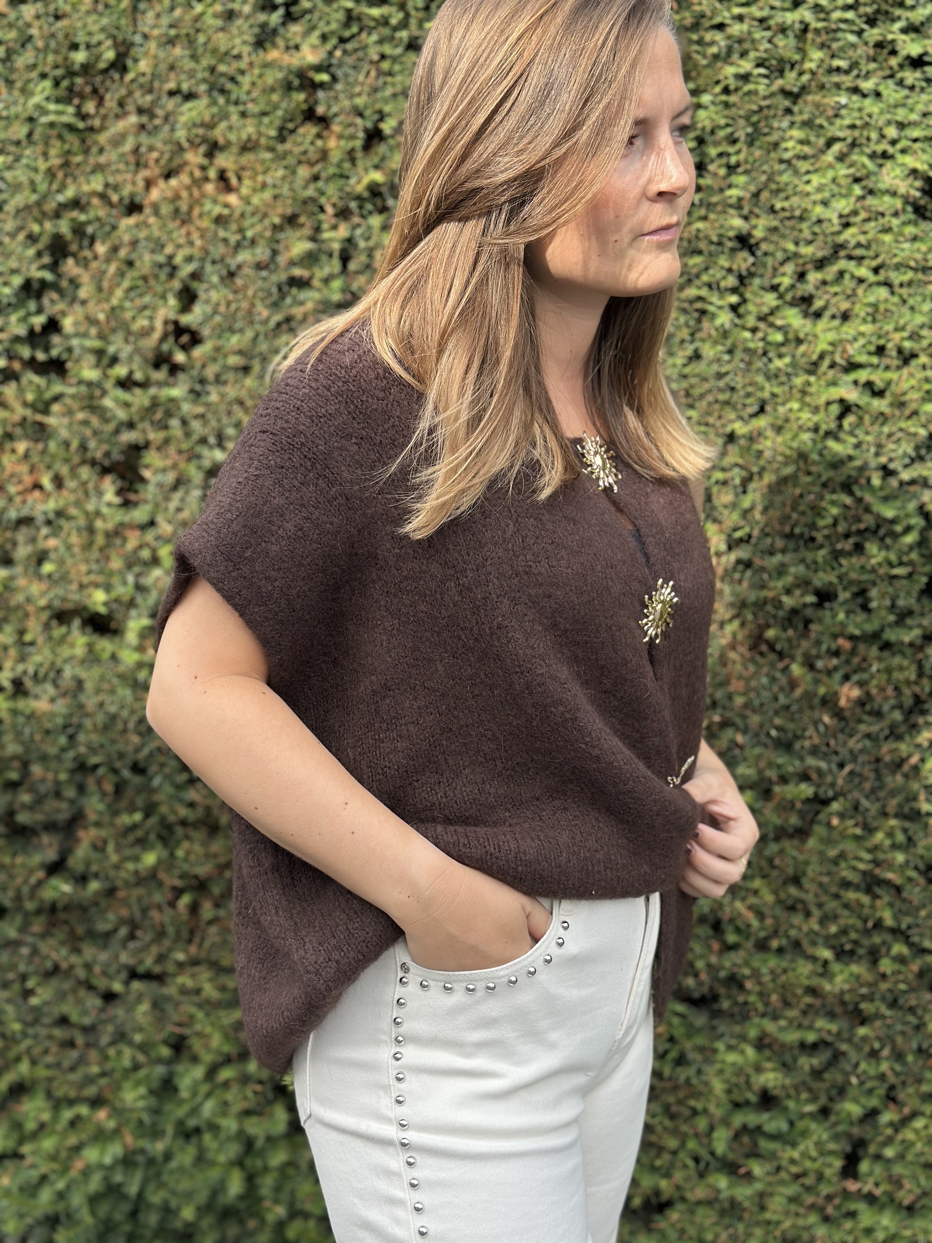 Gilet bijoux marron, Farfalla