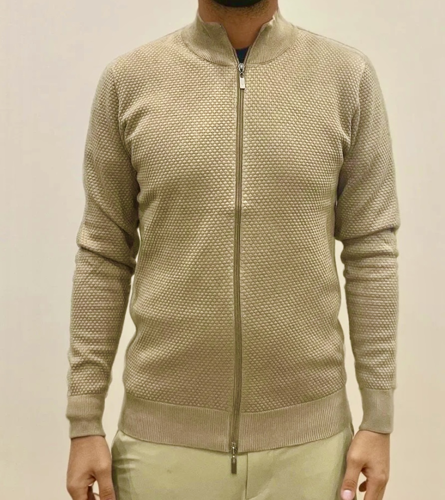 Cardigan zippée en maille texturée