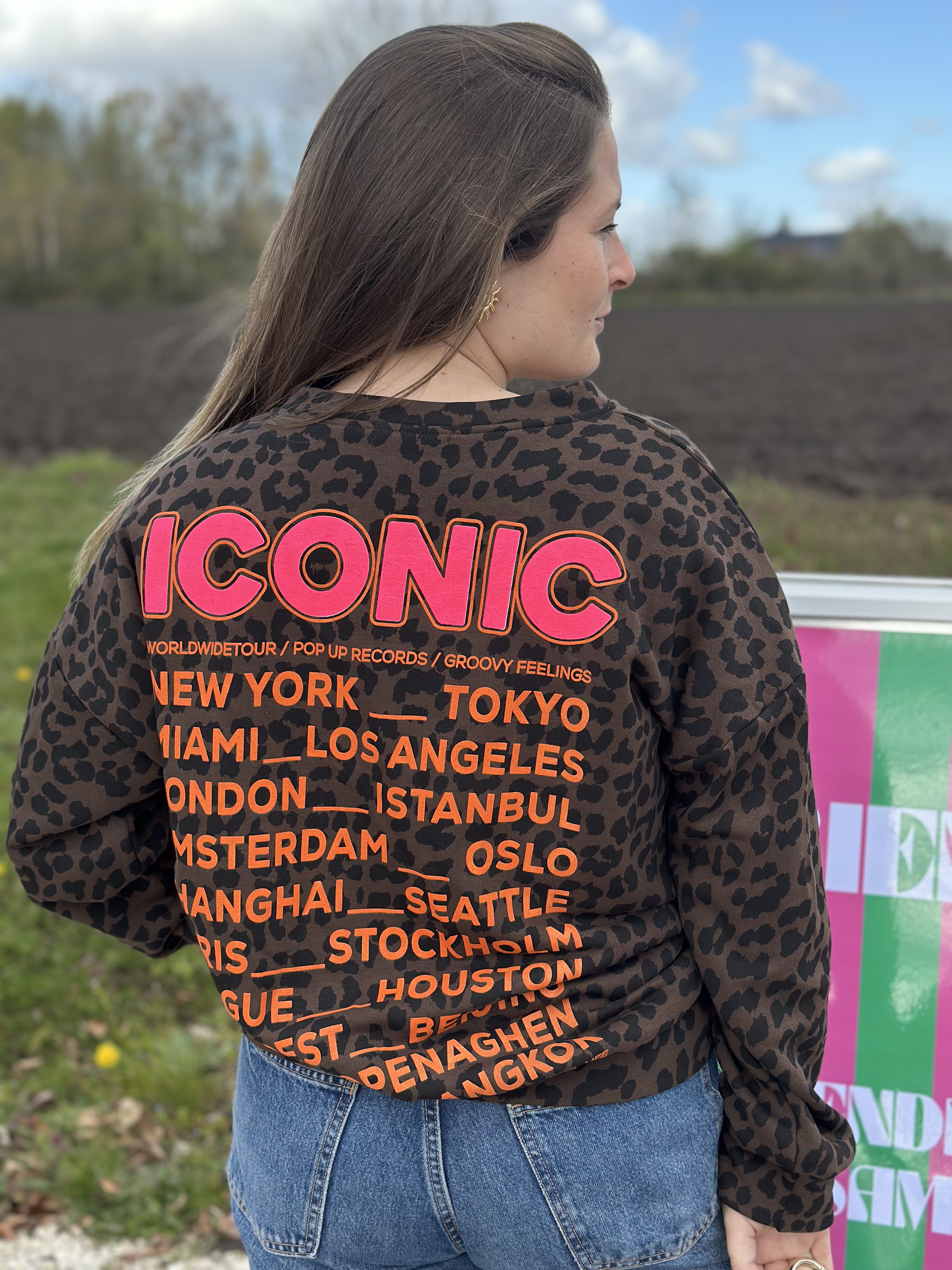 Sweat léopard "Iconic" fluo