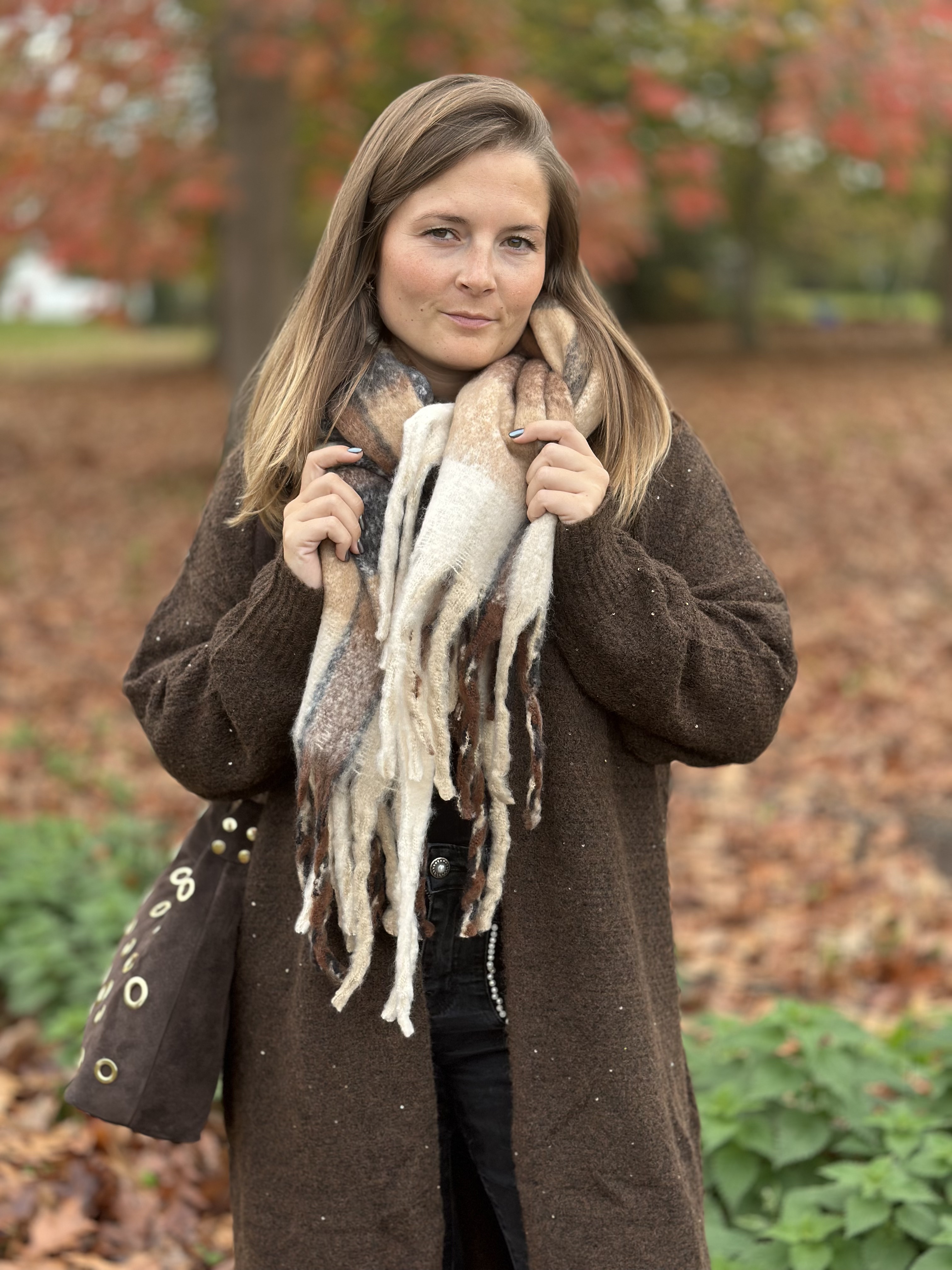 Gilet coffee avec brillants