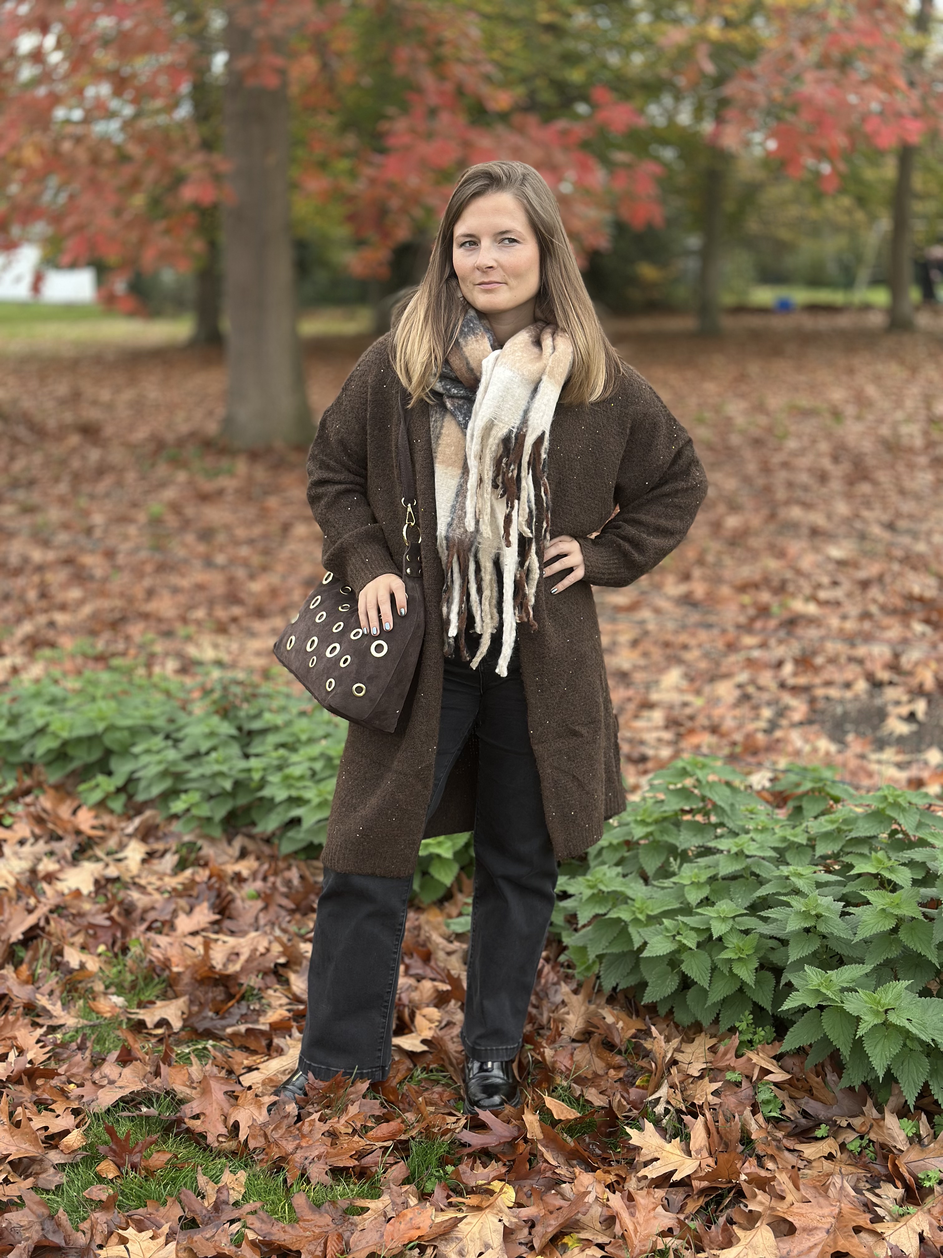 Gilet coffee avec brillants