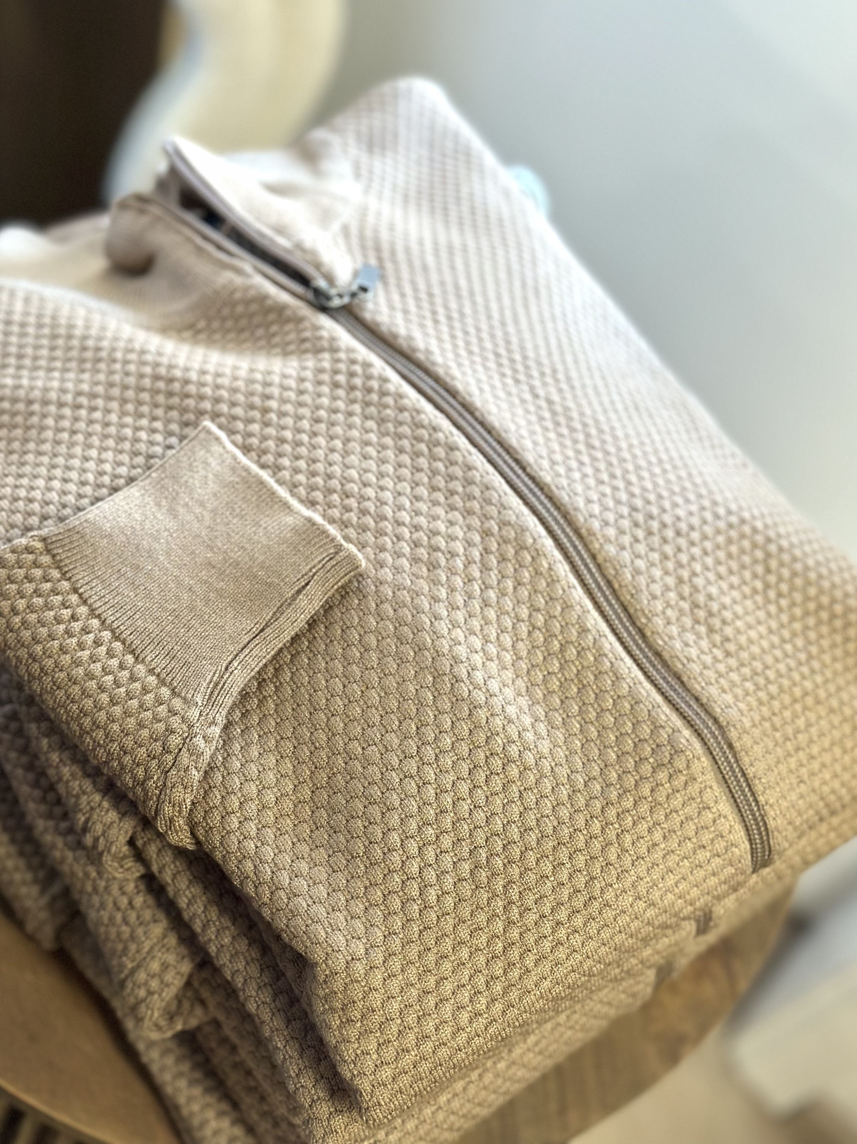 Cardigan zippée en maille texturée