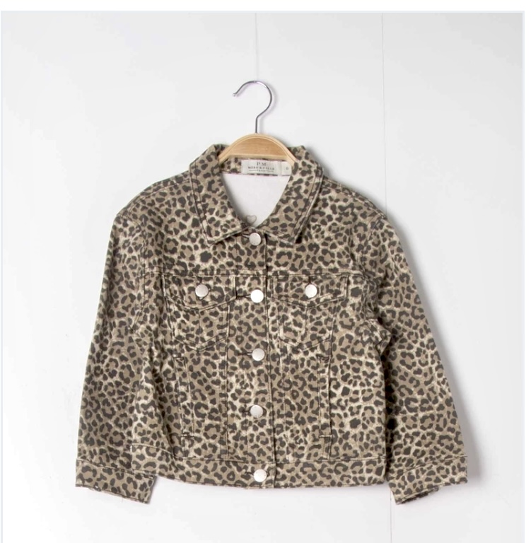 Veste en jean imprimé léopard