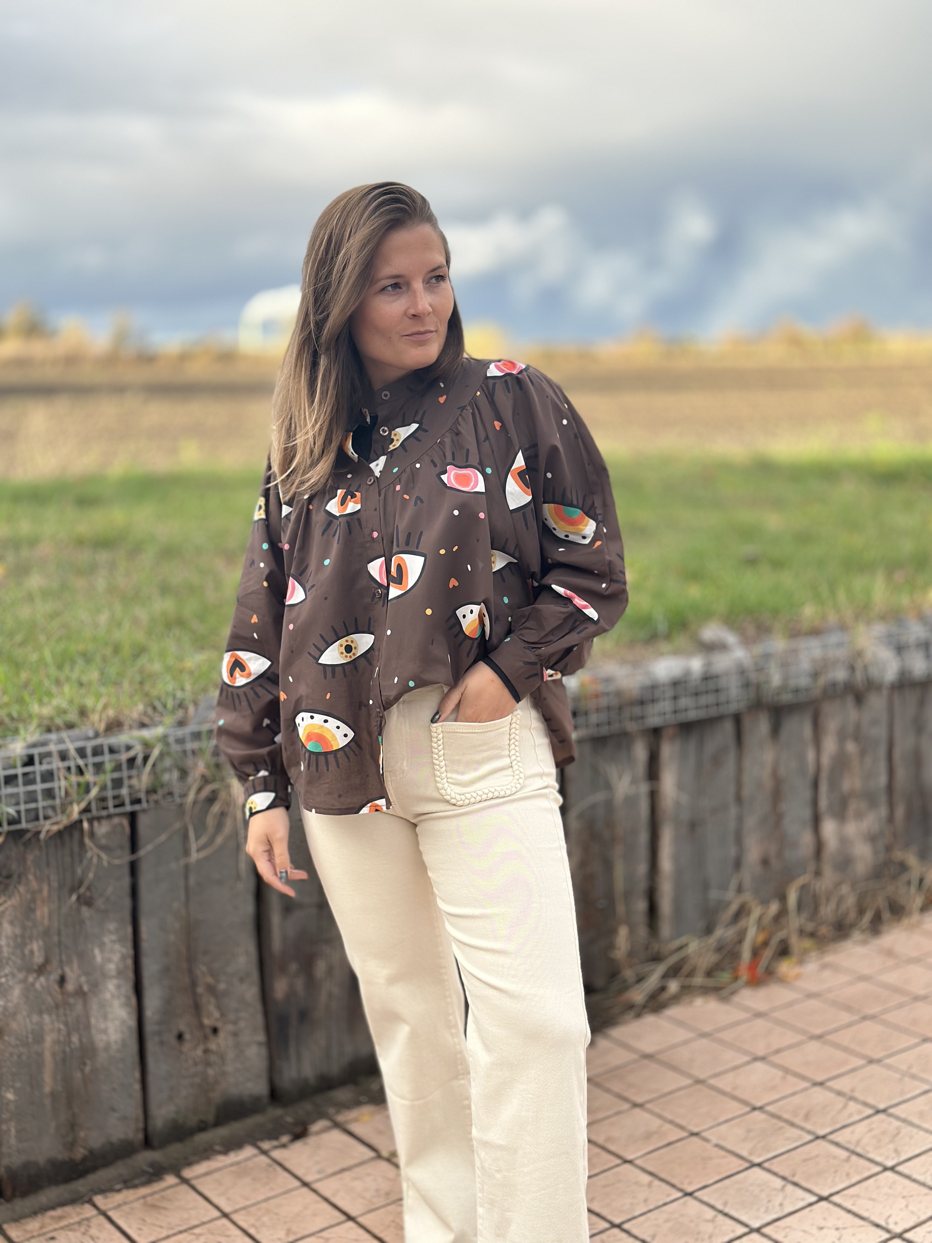 Chemise à motifs graphiques