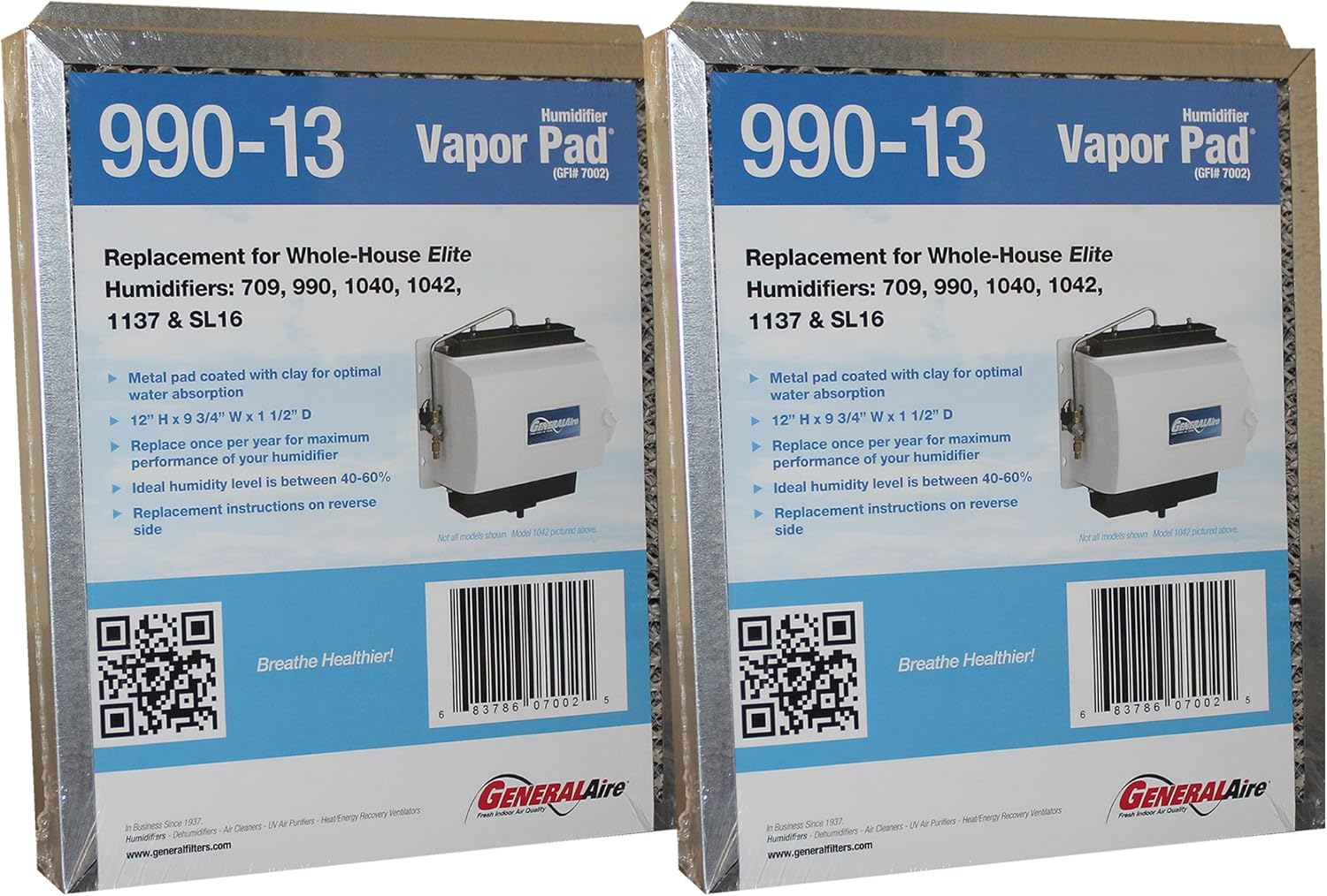 Generalaire Humidifier Replacement Part #990-13 for Ottawa Homes – Compatible with Models 1042, 1040, 1137, 709, 990, SL16 (Case of 2)