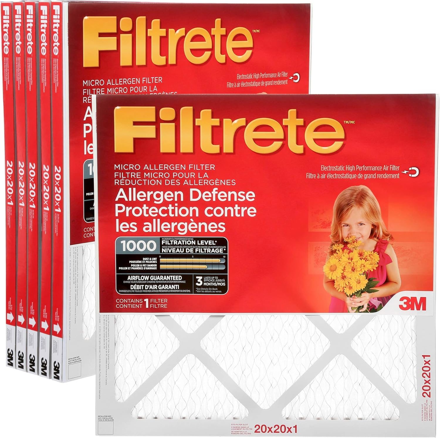 Filtrete 20x20x1 Furnace Filters – MPR 1000, MERV 11, Healthy Living Ultimate Allergen – 6-Pack Available in Ottawa