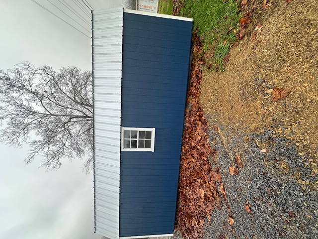 12 x 24 High Wall Barn w/Double WorkBench & Shelving