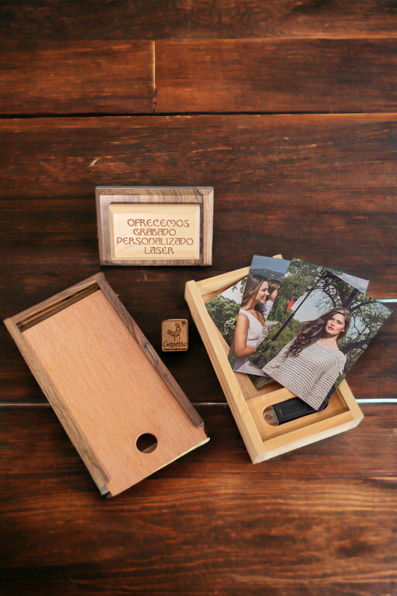 Caja para fotografías incluye Usb de 32 gb kingston
