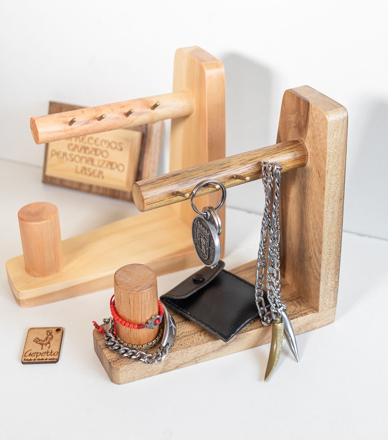 Organizador de escritorio Madera pulseras - reloj
