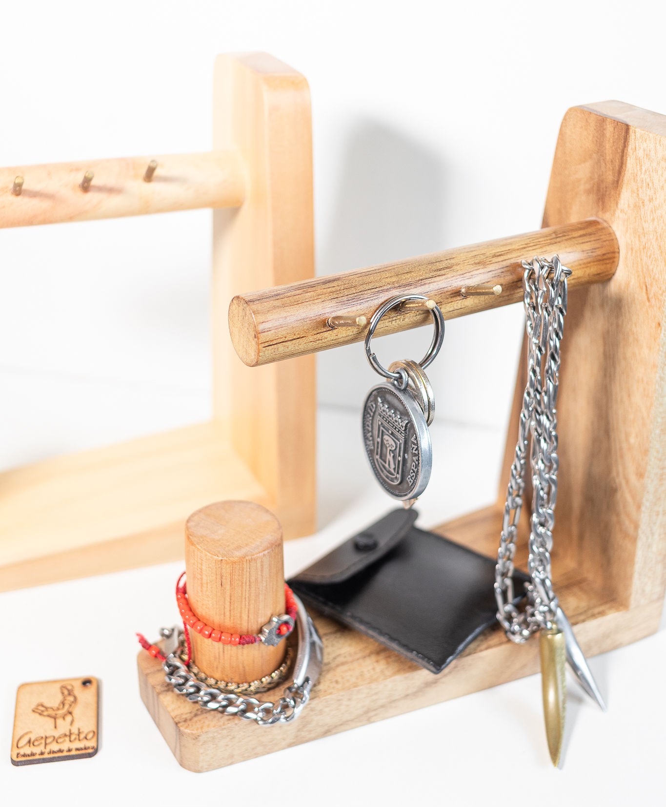 Organizador de escritorio Madera pulseras - reloj