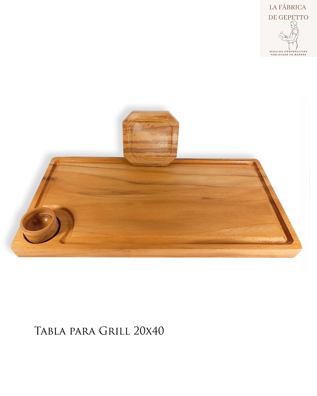 Set Tabla Teca Cocina Asados 40 x 20