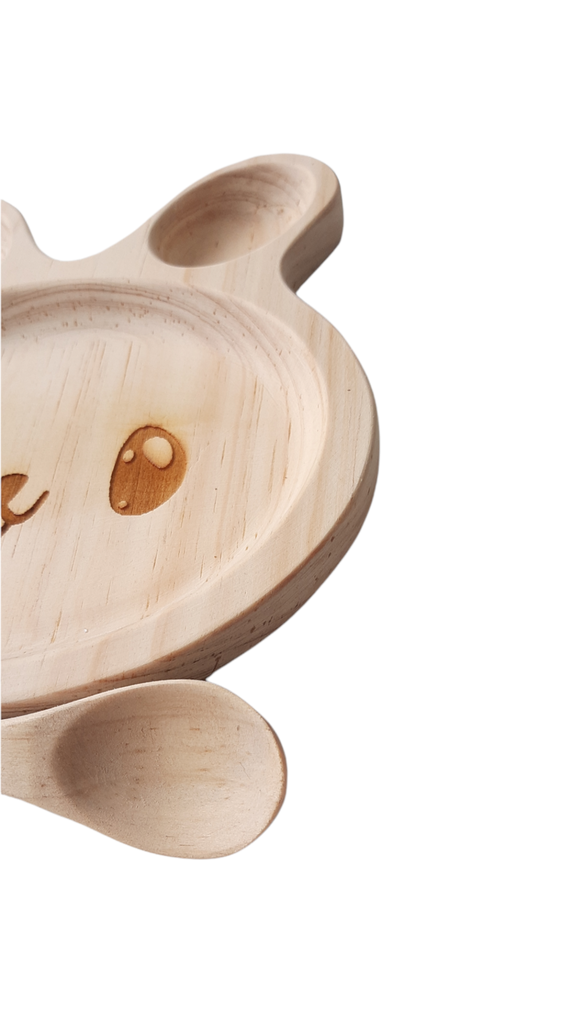 Plato madera pino para bebe