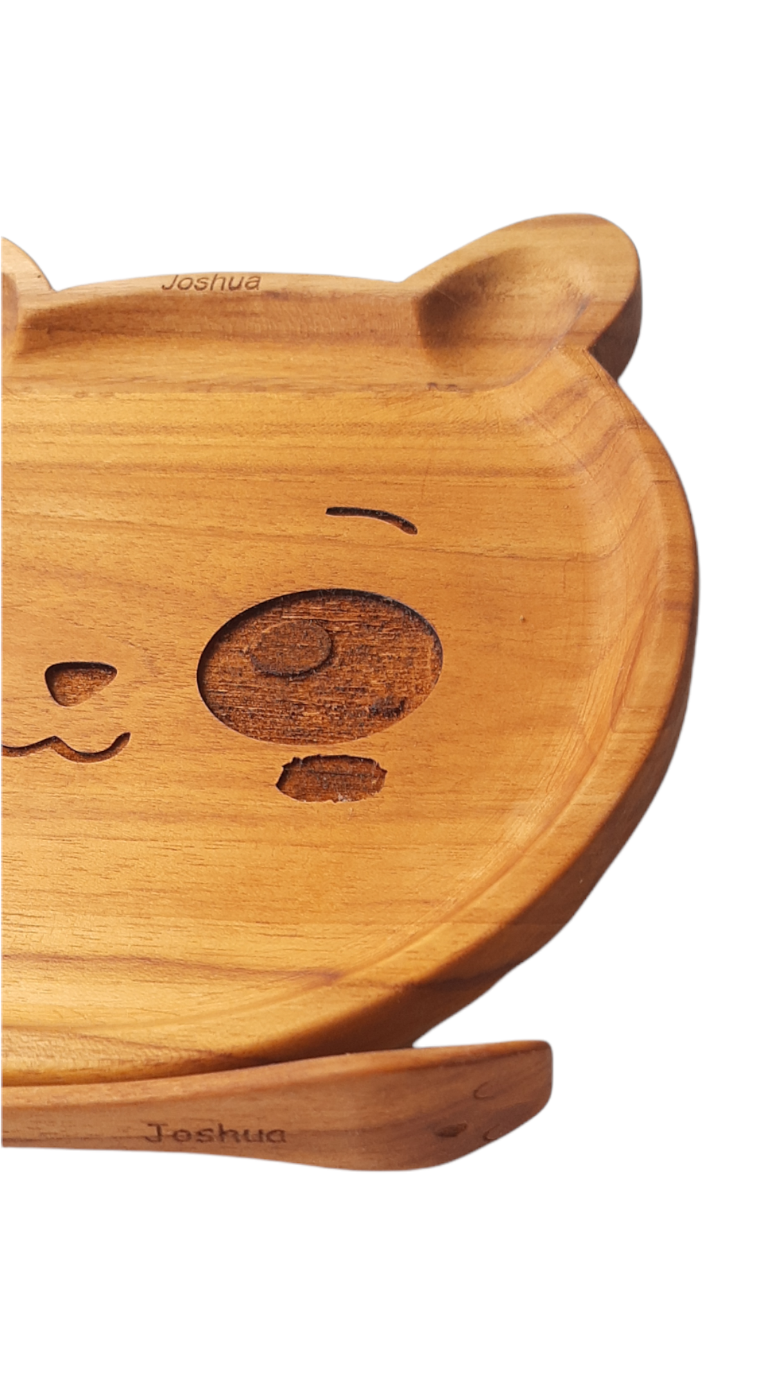 Plato madera Teca para bebe Panda